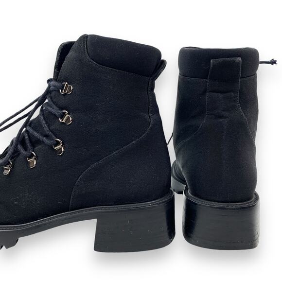 Vintage STUART WEITZMAN black lace up chunky block heel combat boots - Picture 12 of 16